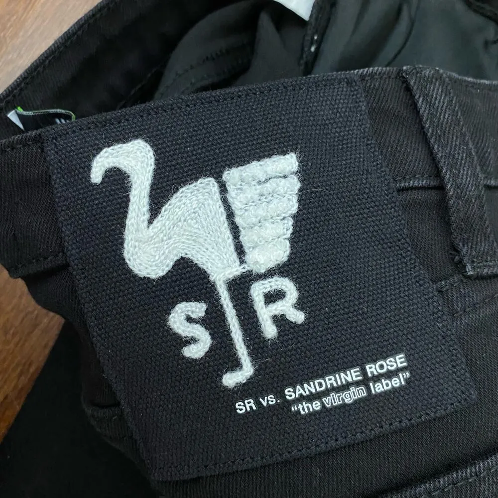 Free People X Sandrine Rose Black Slim Straight Jeans High Rise Size 27 - Image 9