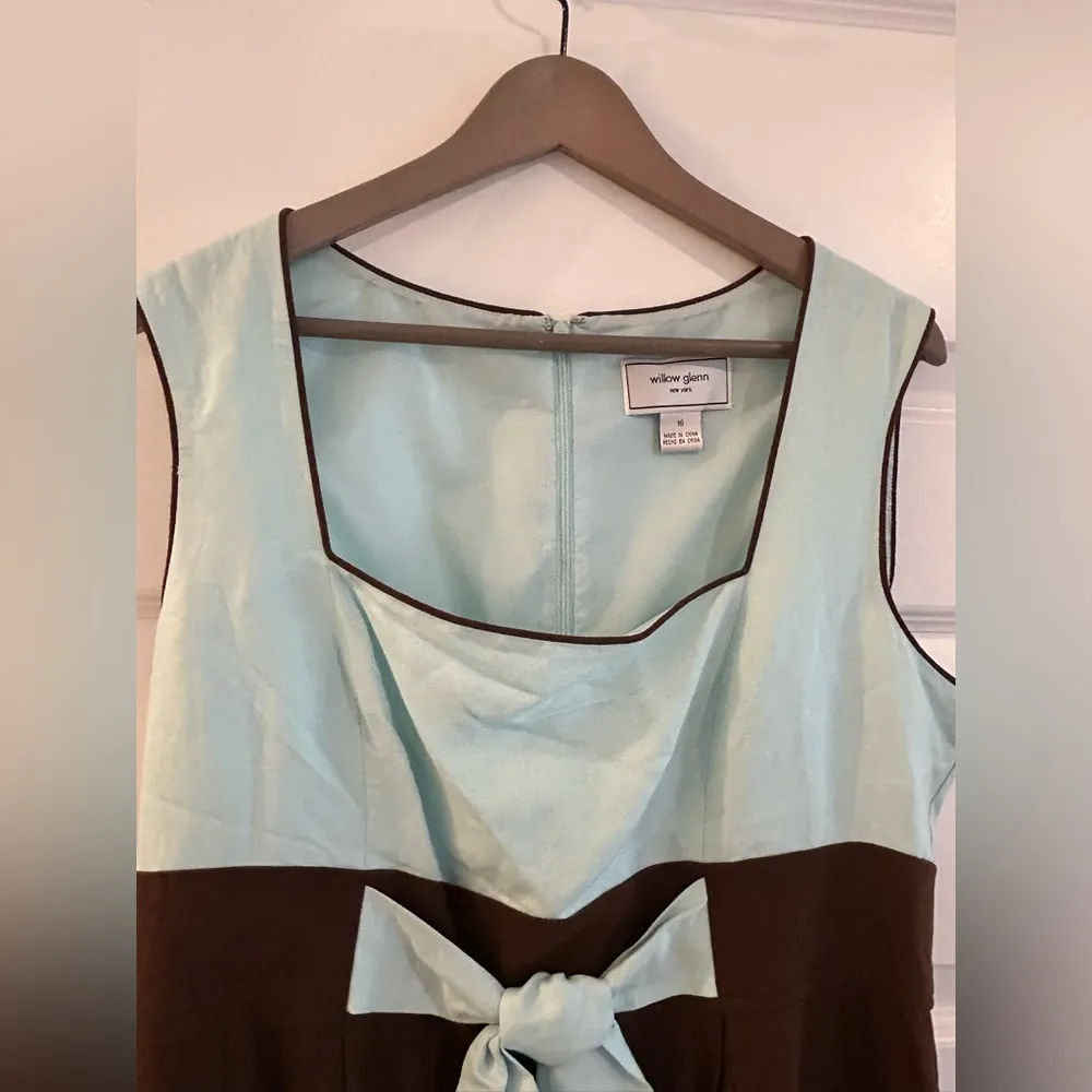 Willow Glenn Linen Dress Brown Blue Size 16 - Image 2