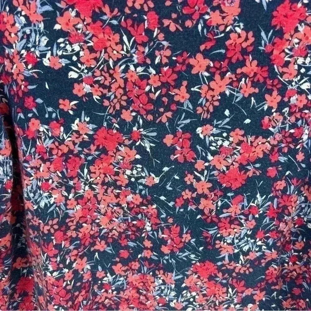 J. Jill Women's Floral Long Sleeve Blouse Blue/pink Size L - Image 2