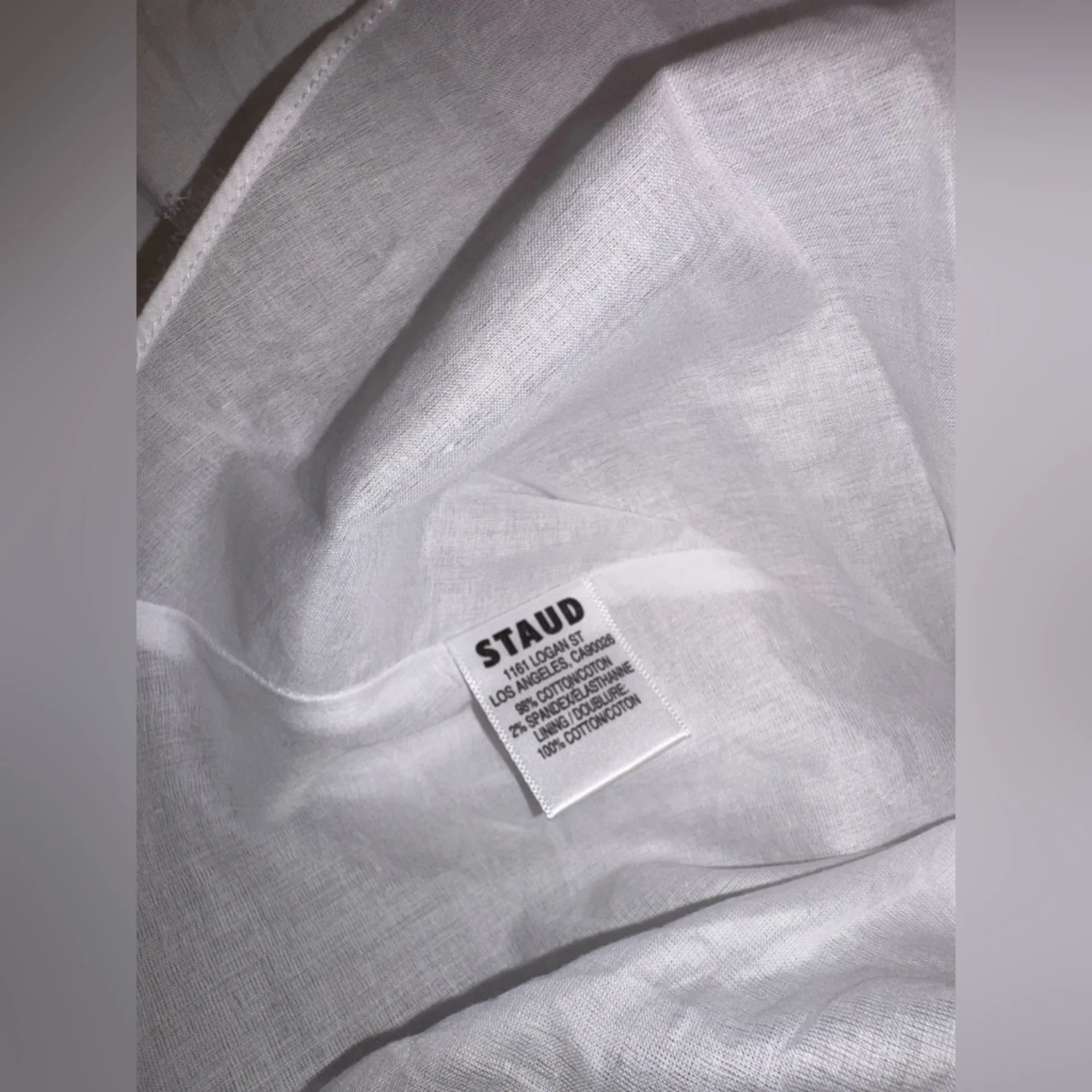 NEW STAUD  Landry Smocked Bustier white mini summer dress sz L - Image 7