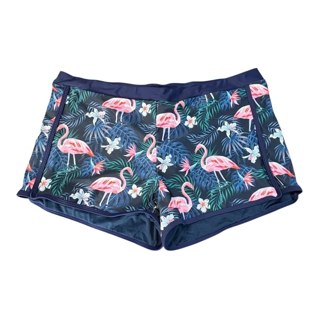 YONIQUE Flamingo Swimsuit Two Piece Bathing Suit Tummy Control Size XXL New NWT Blue - Image 4