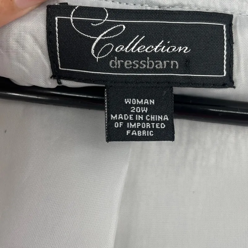 Dressbarn Collection Ruffle Collar Cocktail Womens Jacket Sz 20W Retro Glam Belt Silver - Image 11