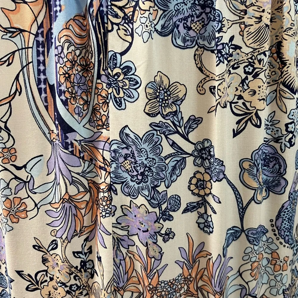 NWT Hayden LA Mixed Floral Bohemian Tiered Ruffle Bell Sleeves Oversized Dress S - Image 9