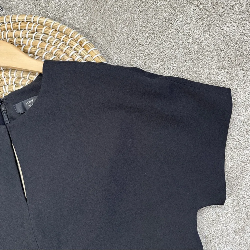 NWT J. Crew Women’s Cropped Cap-Sleeve Top Blouse in 365 Crepe Black Size 6 - Image 4