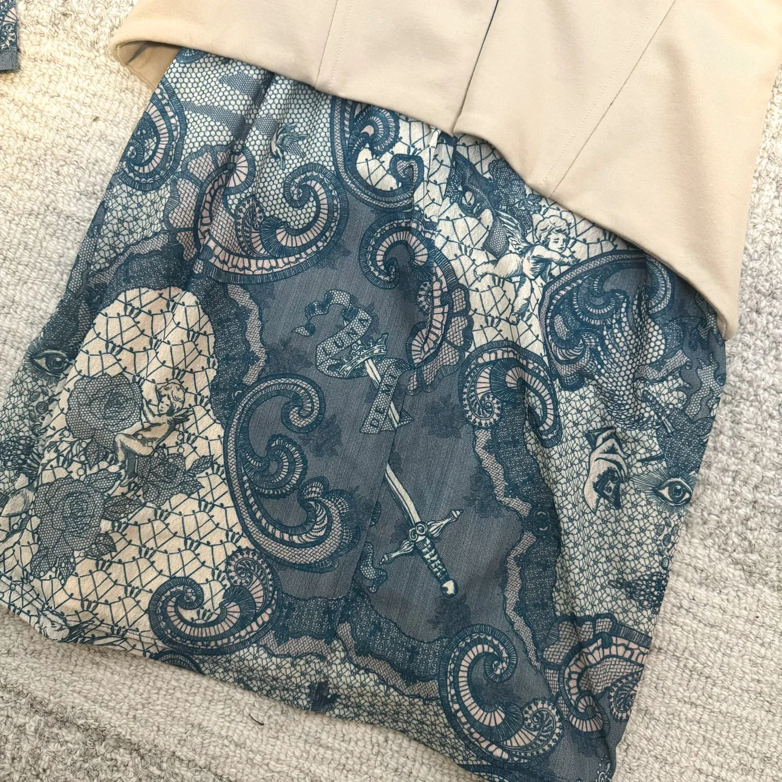 Loba Revolve Nude Blue Corset Mini Dress - Image 6