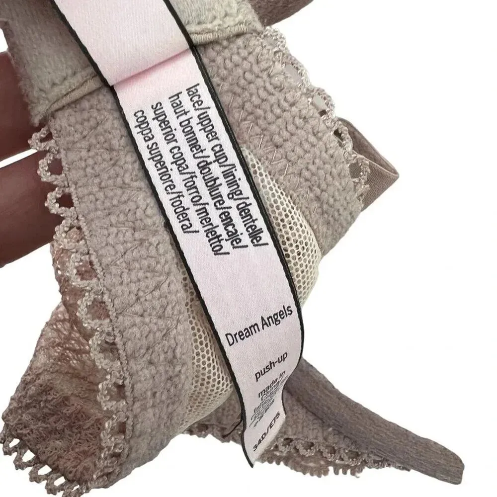 Victoria's Secret Dream Angels Smooth Ballerina Lace Lined Demi Bra Size 34D - Image 5