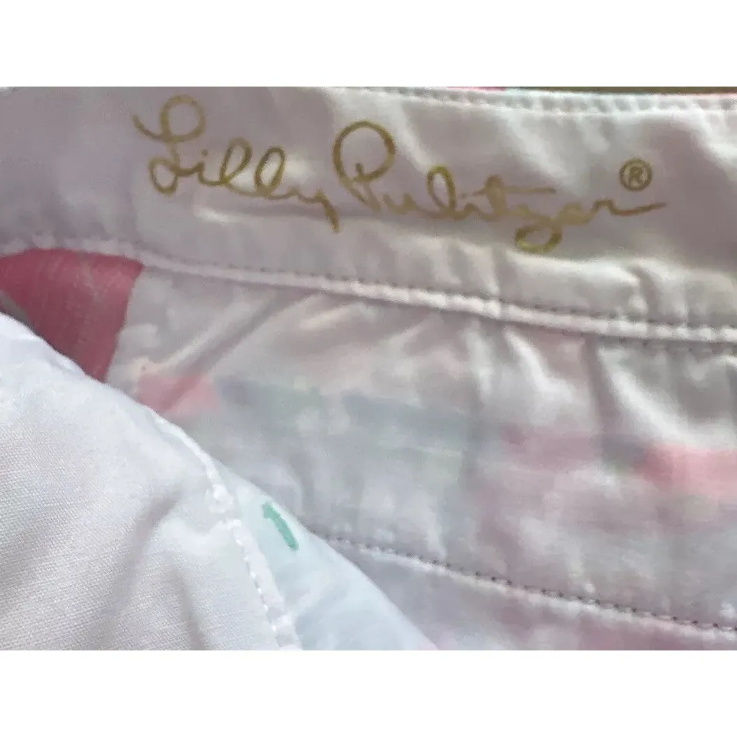 Lilly Pulitzer‎ Buttercup Shorts 00 Oh My Guava Floral Beach Tropical Y2K - Image 6