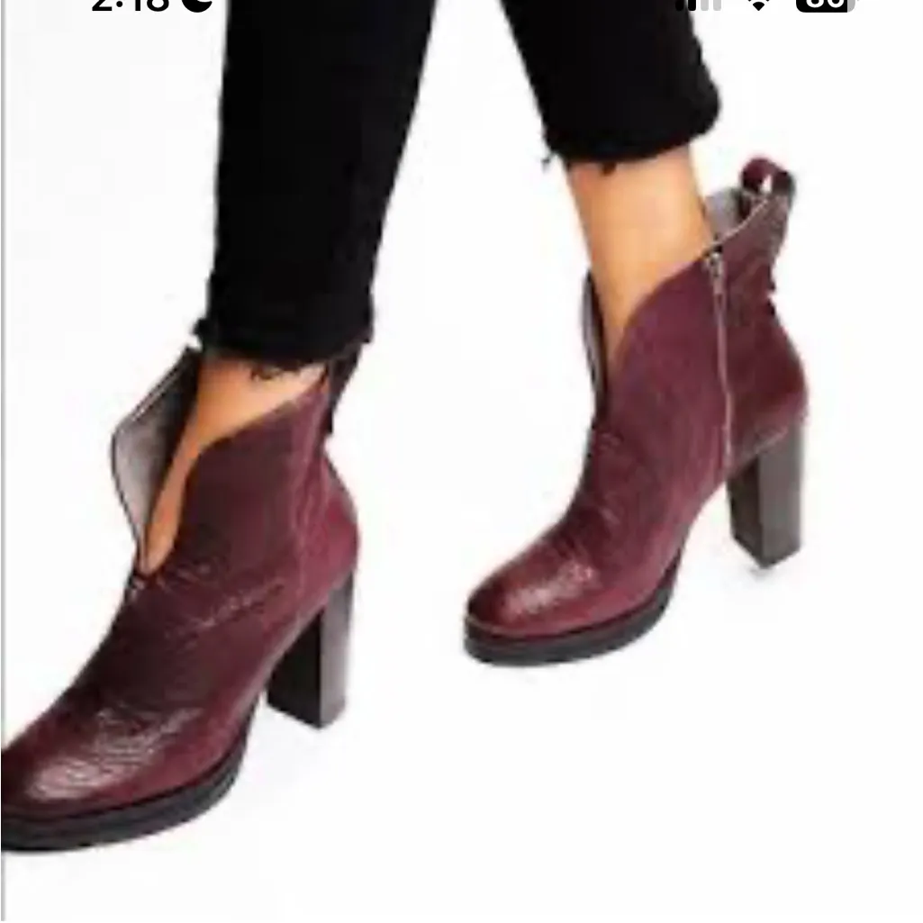 Free People Carrera Woven leather side zip ankle boots size 38 ladies gothic - Image 3