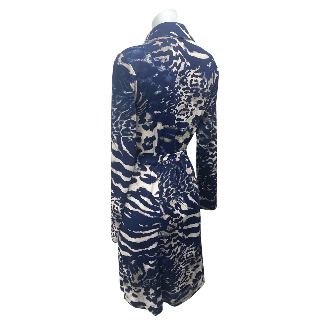 INC International Concepts Blue Long Sleeve Tie Waist Mini Shirt Dress Size M Size M - Image 2