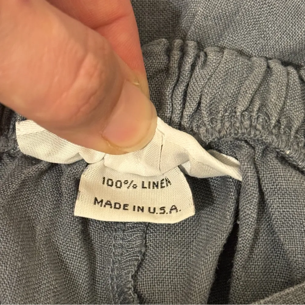 Bryn Walker Linen Pants Size Medium Blue Gray Straight Crop Leg Stretch Beach - Image 6