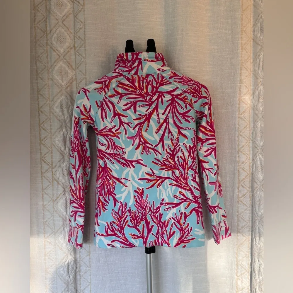 🔥Lily Pulitzer Skipper Popover Underwater Escape. 3/4 zip coral design. - Image 4