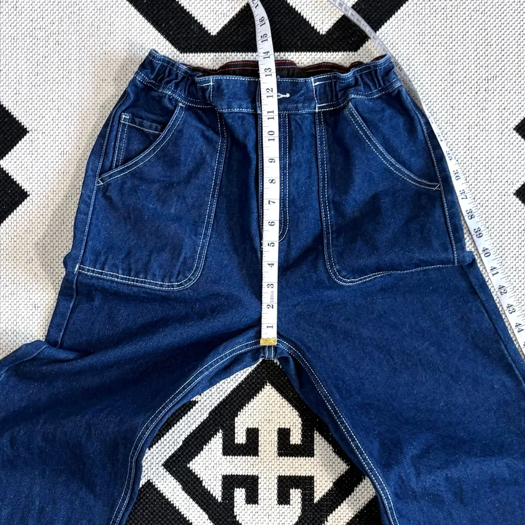 RVCA Scrunchie High Rise Dark Denim Jeans Small - Image 8