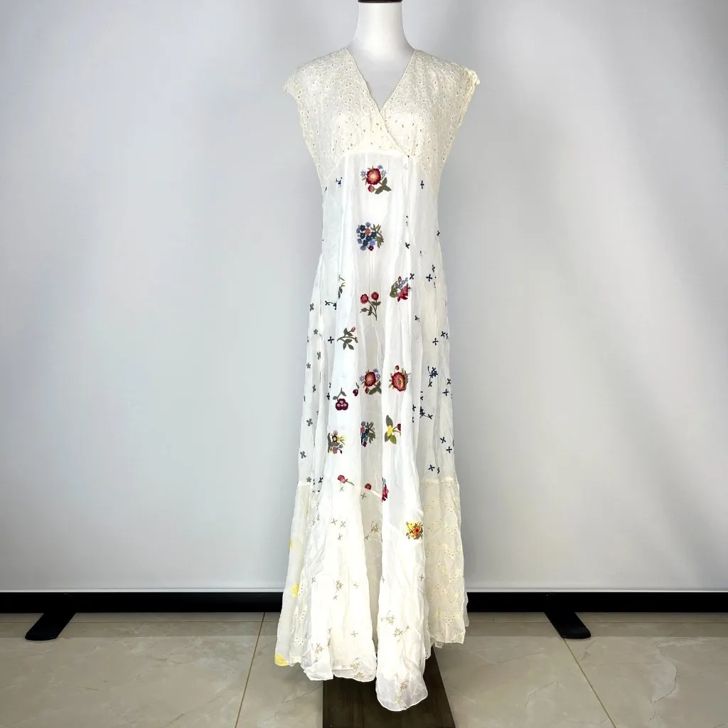 $480 NWOT JOHNNY WAS Clarabelle Floral Embroidered Eyelet Maxi Dress Size S - Image 2