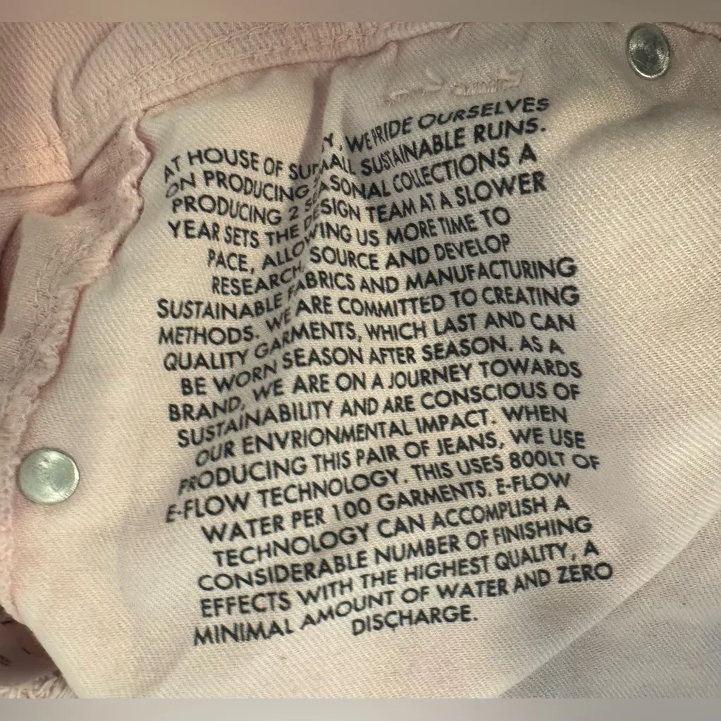 House of Sunny Day Tripper Jessie Jeans Pink Cloud Embroidery High Waist US 10 - Image 12