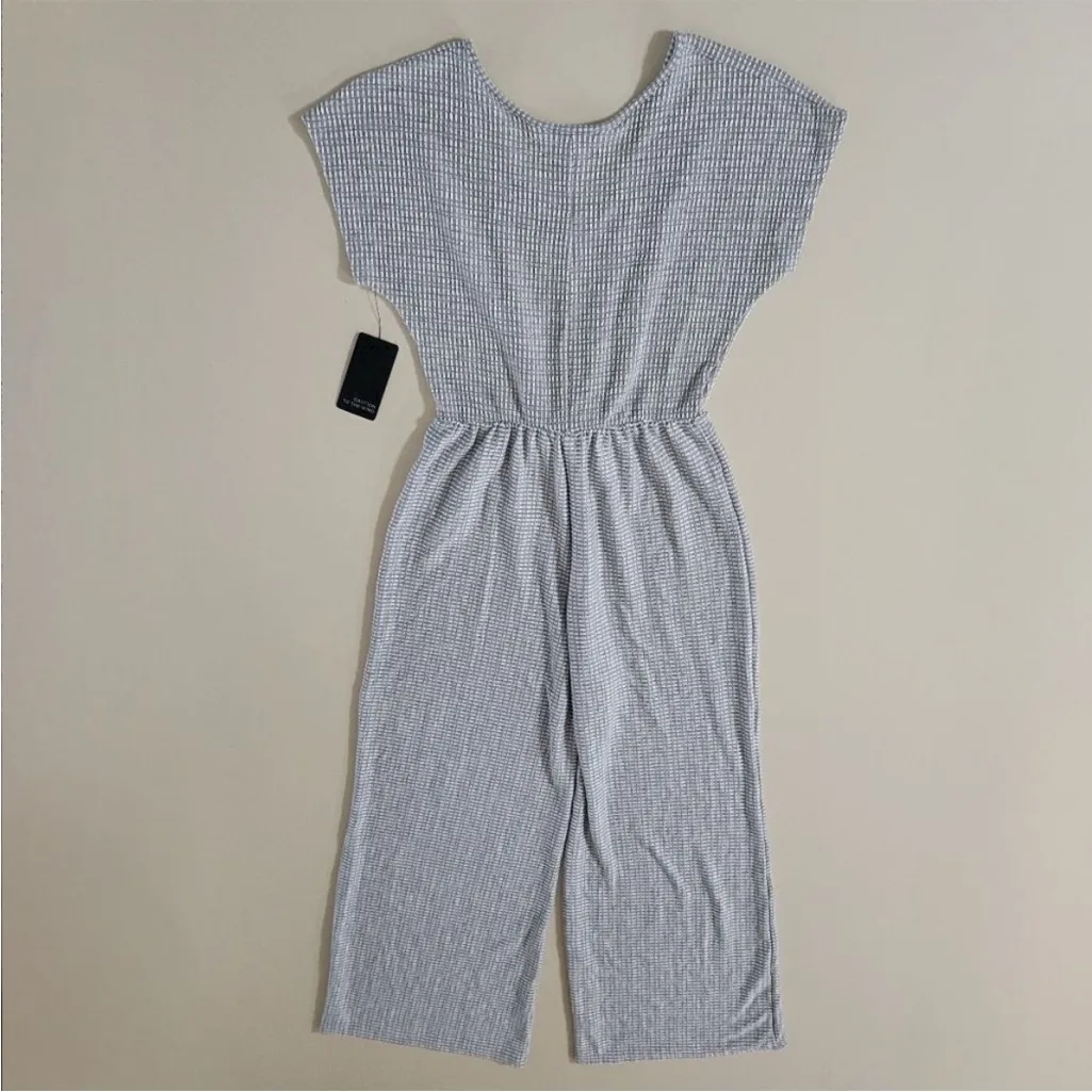 Caution To The Wind Light Gray Striped Jumpsuit NWT - Image 12