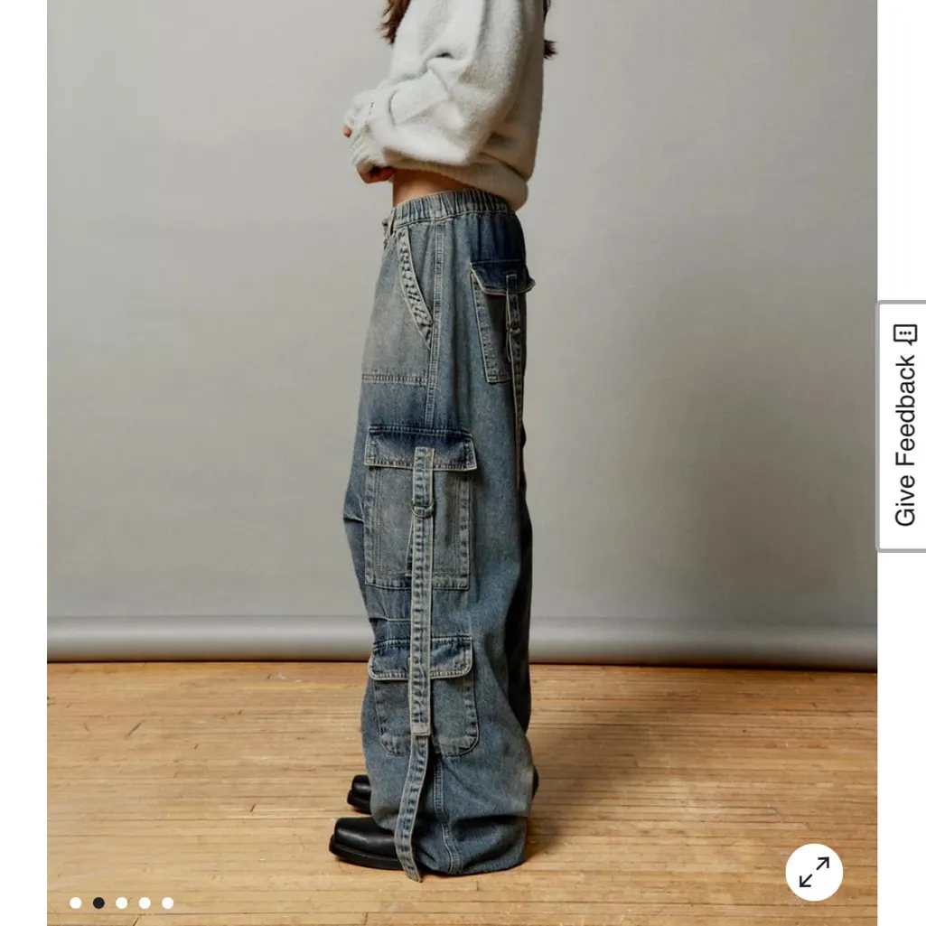 BDG Strappy Balloon Cargo Jean 90s/Y2K Grunge Punk Skater Wide Leg Sz 27 - Image 2