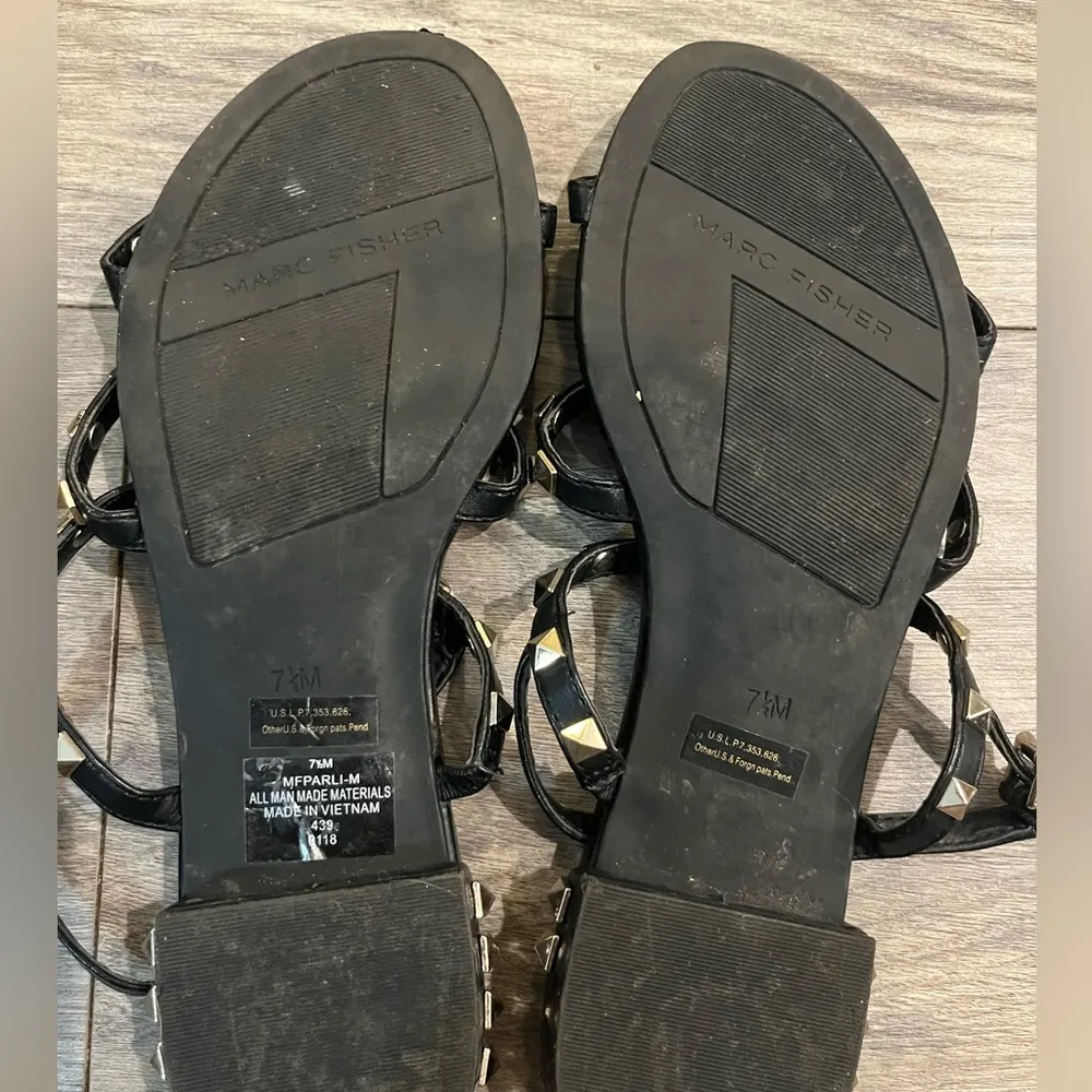 Marc Fisher Black Studded Sandals - Image 9