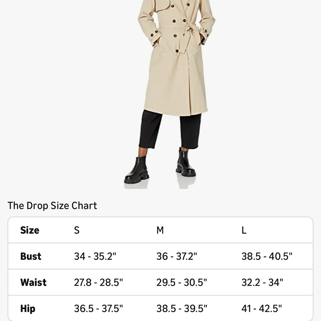 The Drop Women's Classic Beige Trench Coat Size Small - Image 6