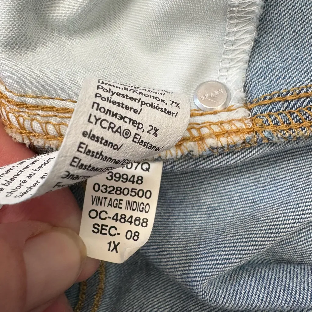 SPANX Seamed Front Wide Leg Jeans Vintage Indigo Women’s 1X‎ - Image 9