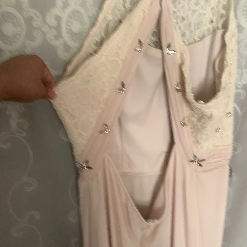 Bill Levkoff Cream Backless Lace‎ Dress - Image 5