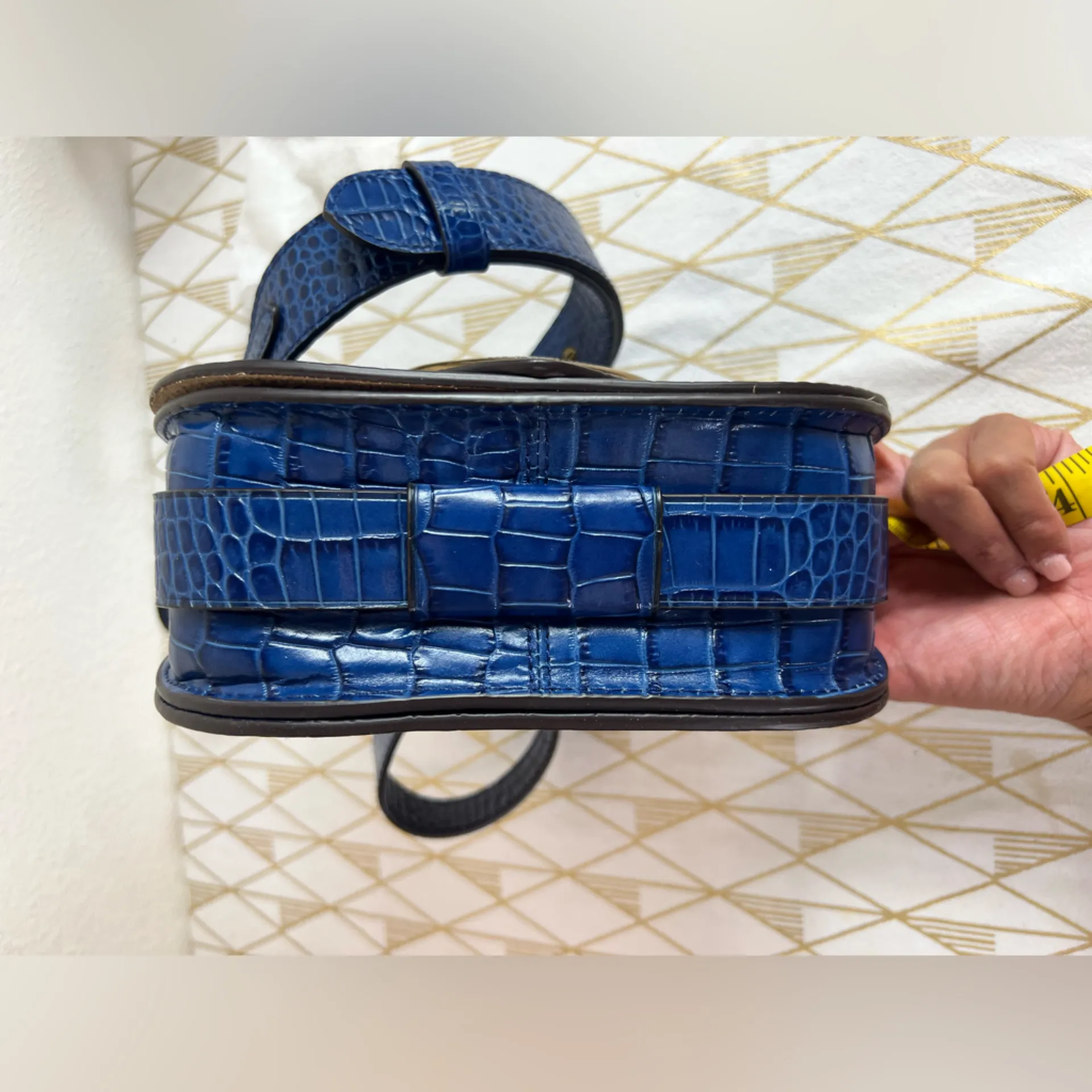 Polo by Ralph Lauren NWOT Crocodile-Print Lennox Crossbody Gold Hardware Bag - Image 11