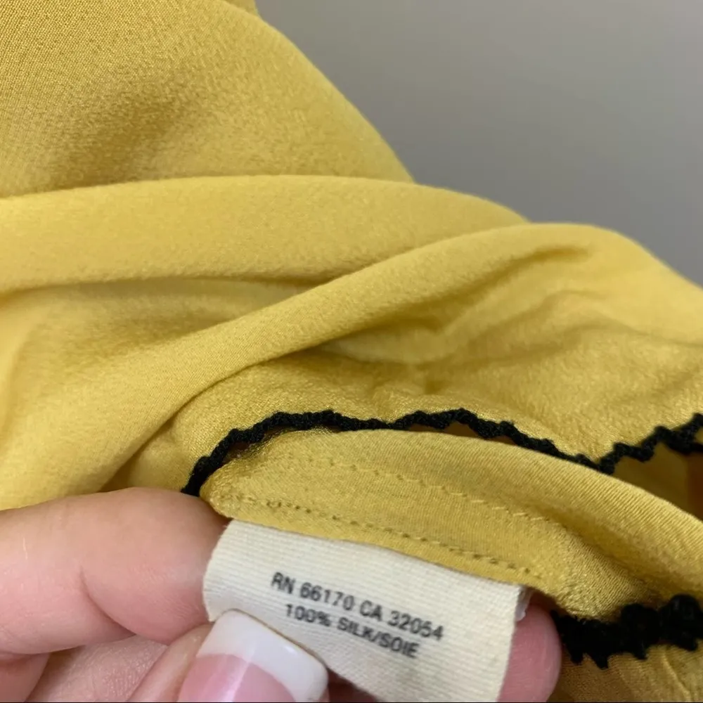 Anthropologie Floreat Silk Gold/Black Lace Dress - Image 3