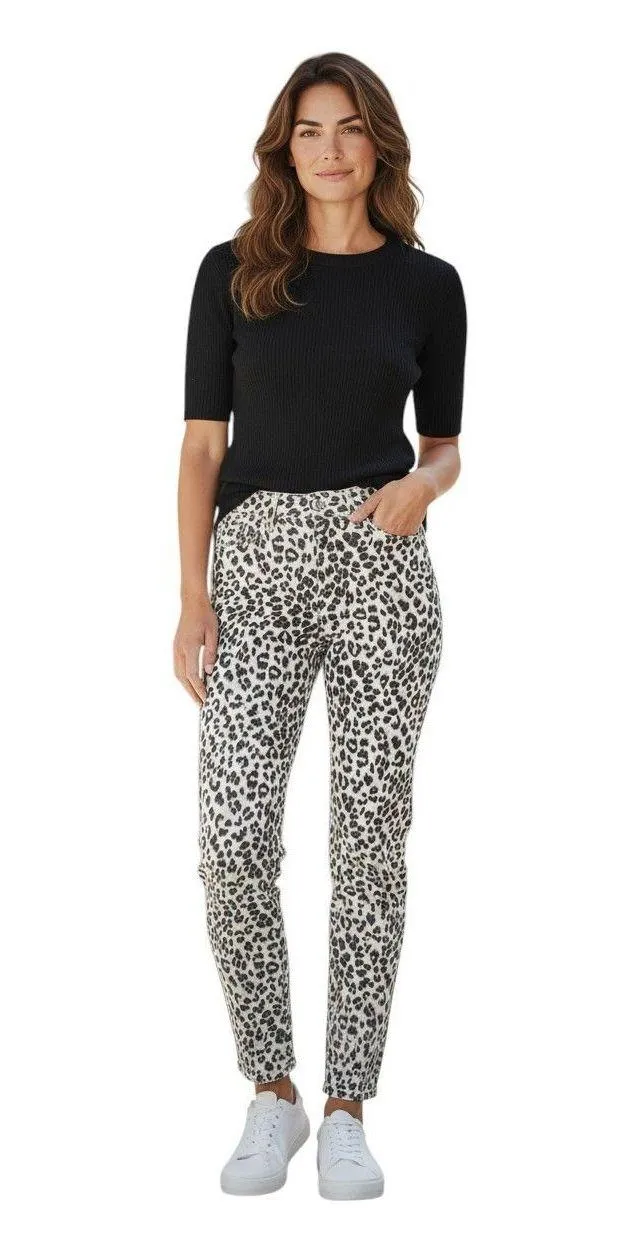Frame women's Denim Ali Ultra High Rise Cigarette Skinny Leopard Jeans Size 28 - Image 1