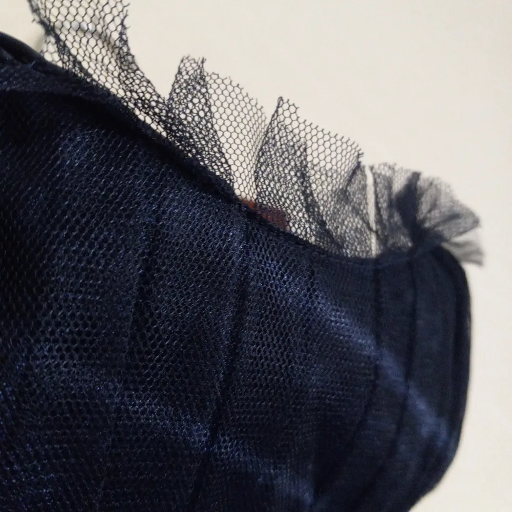 Vera Wang Maids 8 Strapless Tulle Midnite Blue Formal Maxi Dress - Image 3