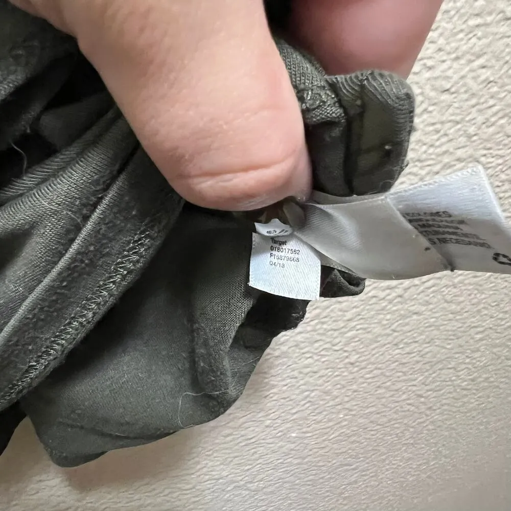 A New Day Olive Green Soft Short Sleeve V-Neck Faux Wrap Tie T-Shirt Size Small - Image 7