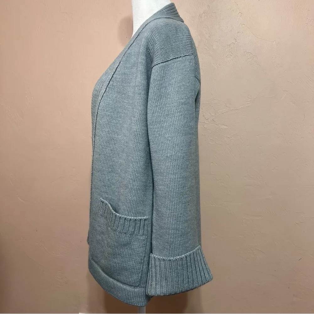 Italian Knit Wool Gray Vintage Cardigan Sweater with Pockets, Creazioni Franca - Image 2