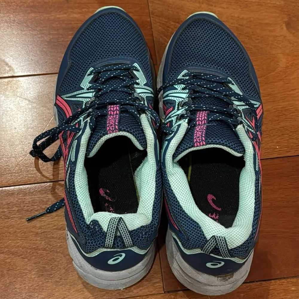 Asics Womens Gel Venture Blue Pink Running Shoes Sneakers Size 10 - Image 7