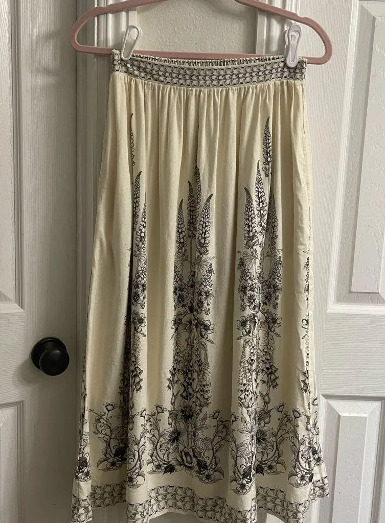 Max Studio Ivory Floral Midi Skirt - Image 2