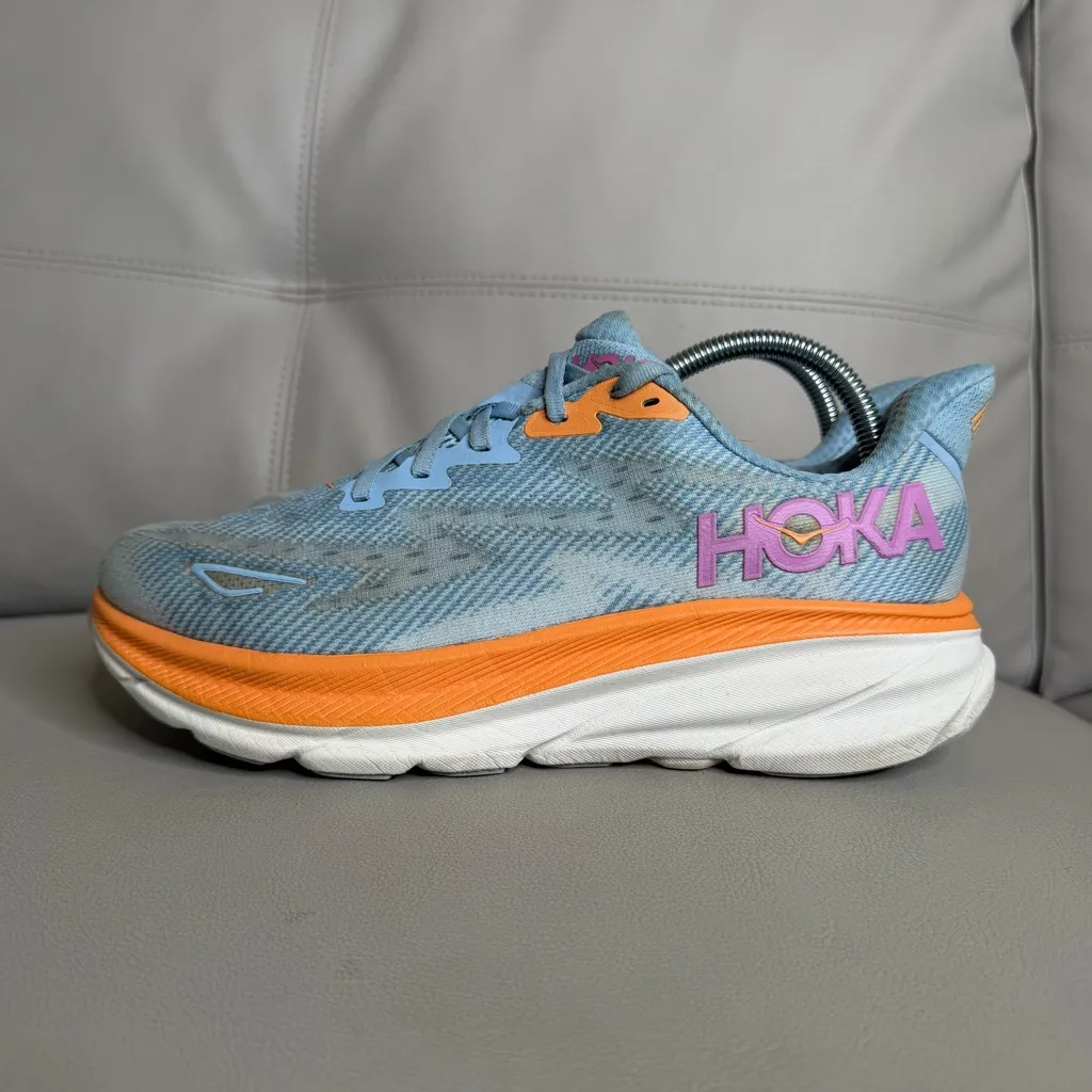 Hoka Clifton 9 Airy Blue Athletic Running Shoes Sneakers Women’s Size 9.5 D - Image 4