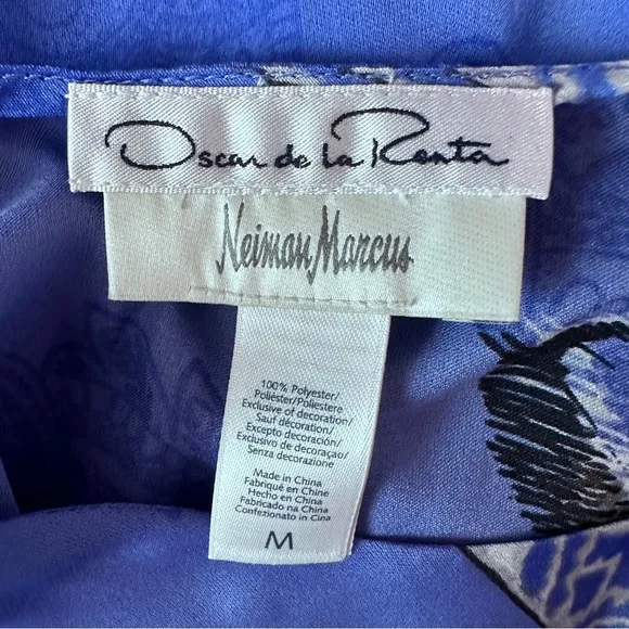 Oscar De La Renta‎ for Neiman Marcus VTG V neck floral tunic blouse M - Image 3