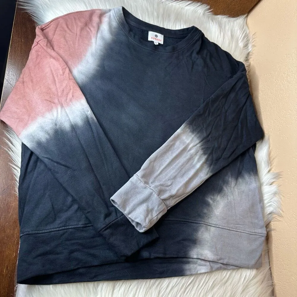 Anthropologie Sundry Terry Oversize Sweatshirt in Terracotta & Charcoal Size 1/S - Image 12