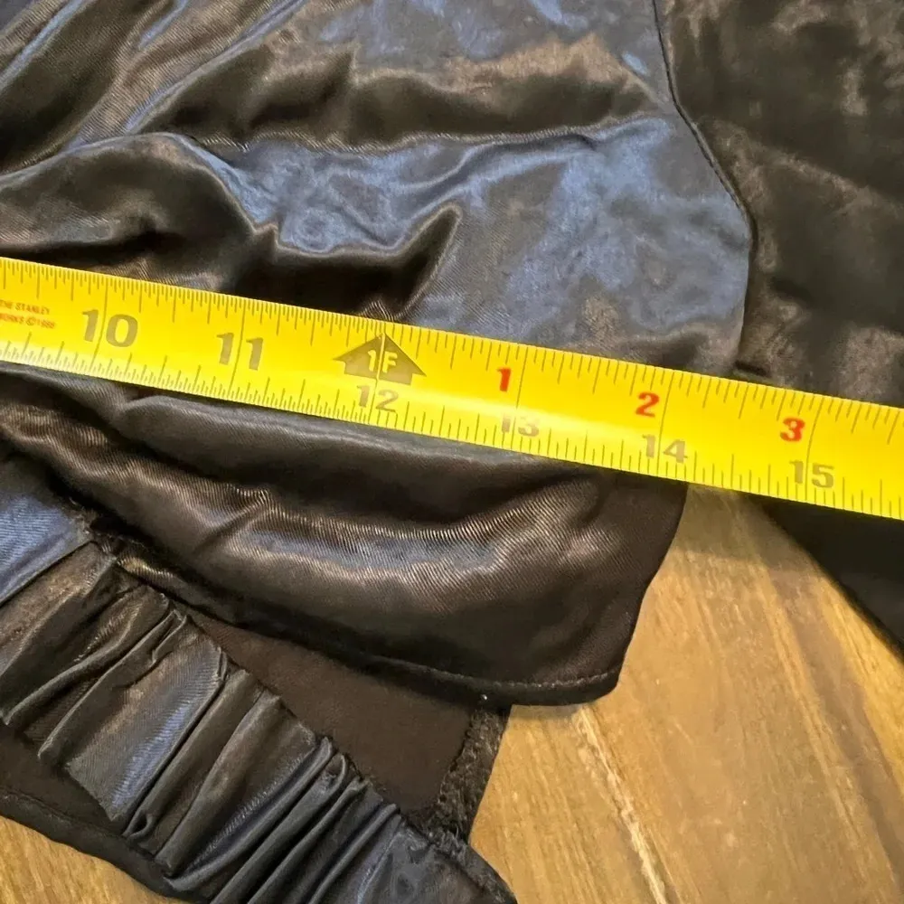 Zara Cut Out Satin Effect Crop Top Black Silky Sexy Night Long Sleeve Small - Image 8