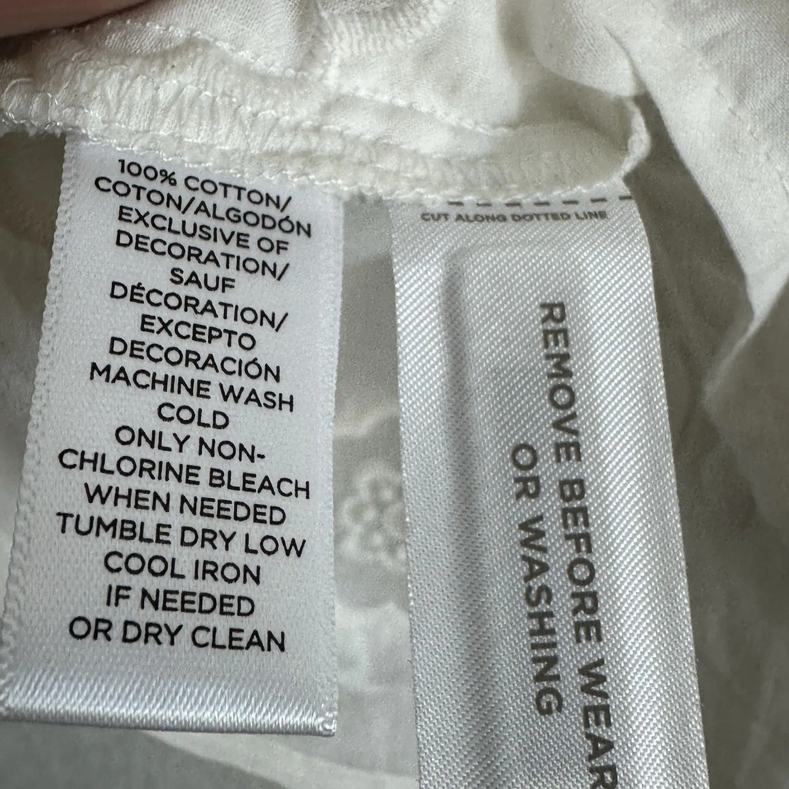 LOFT Peasant Swing Shirt Blouse White Flocked Floral Design S - Image 8