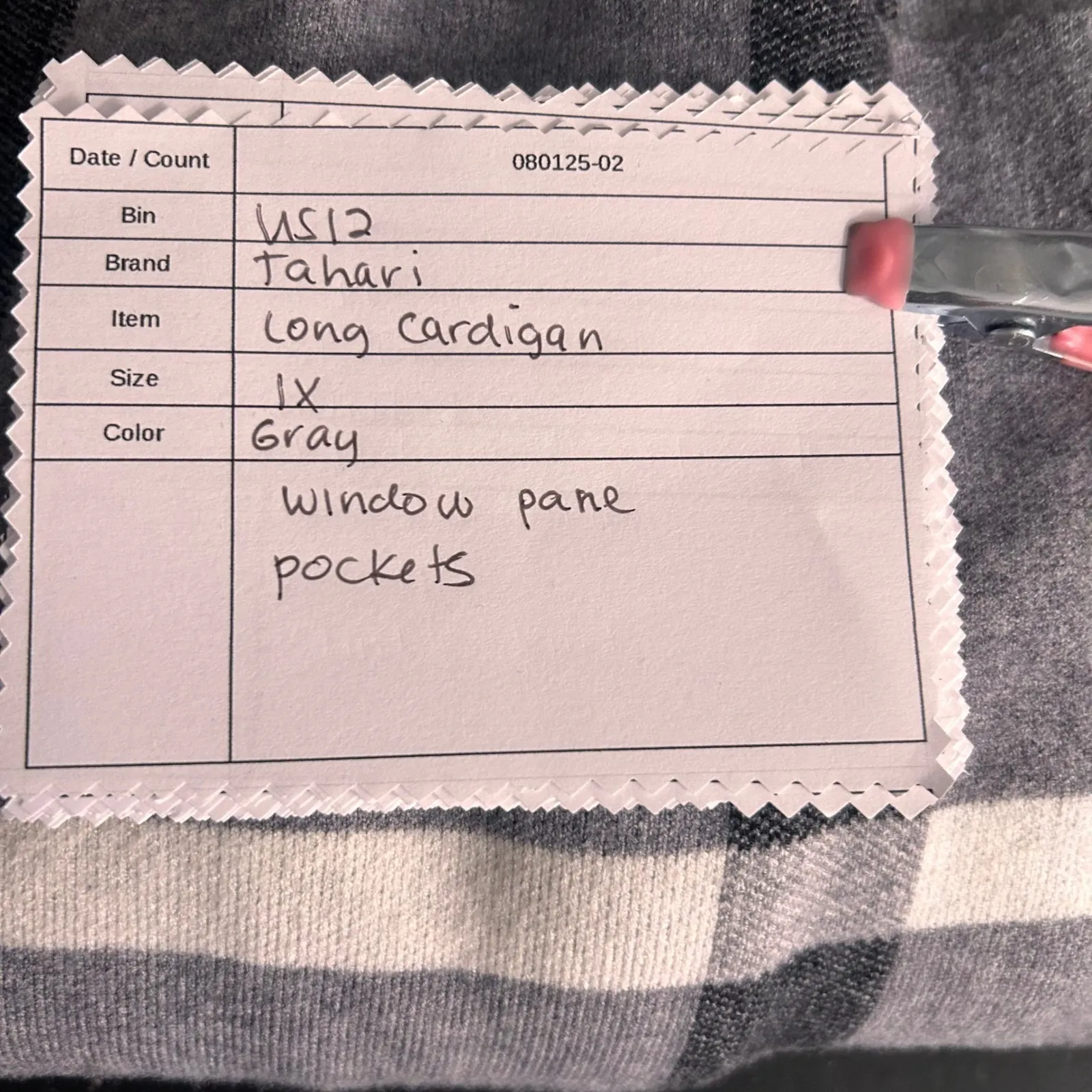 Tahari Plaid Longline Cardigan‎ 1X - Image 12