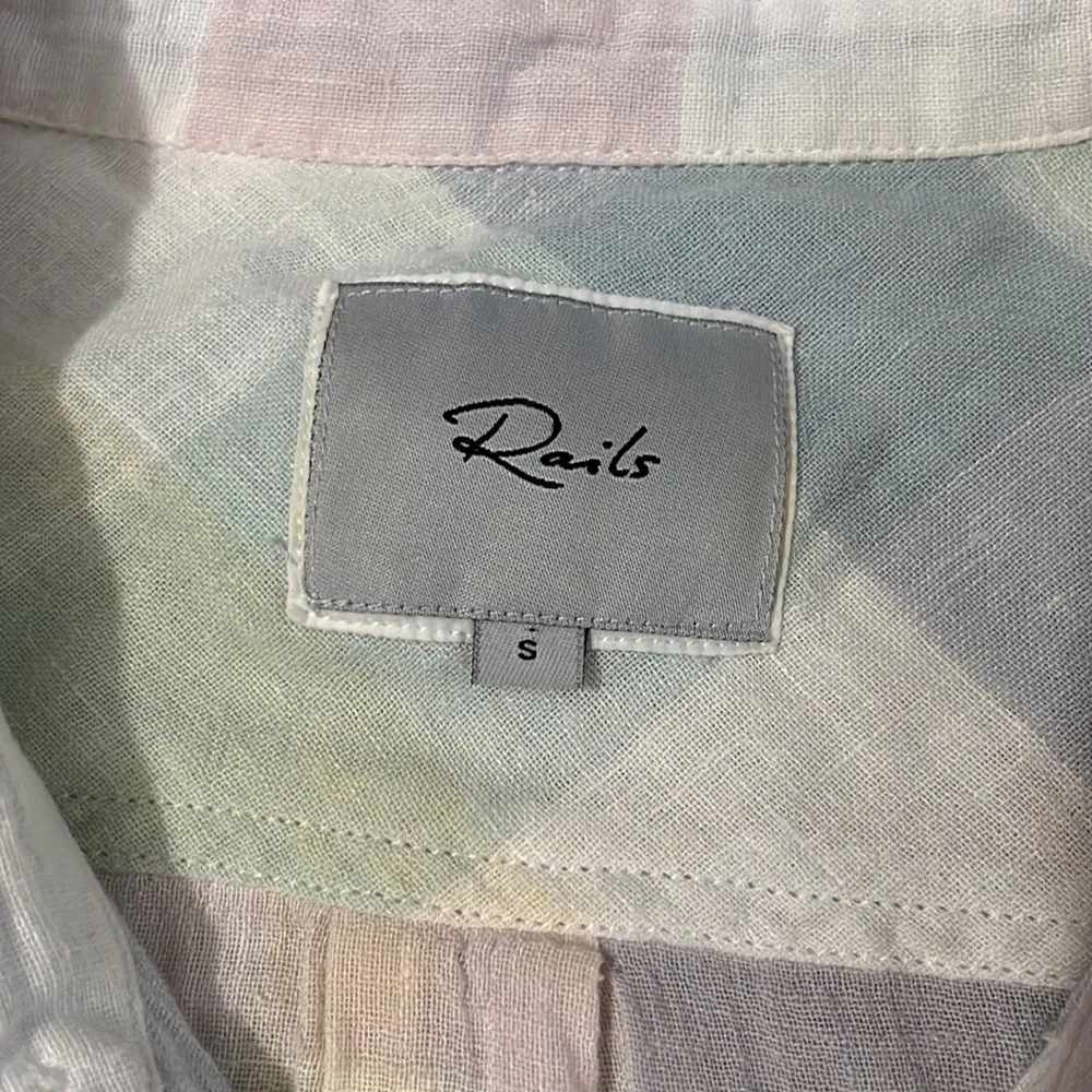 Rails Charli Pastel Buffalo Linen Blend Button Down Size S - Image 6