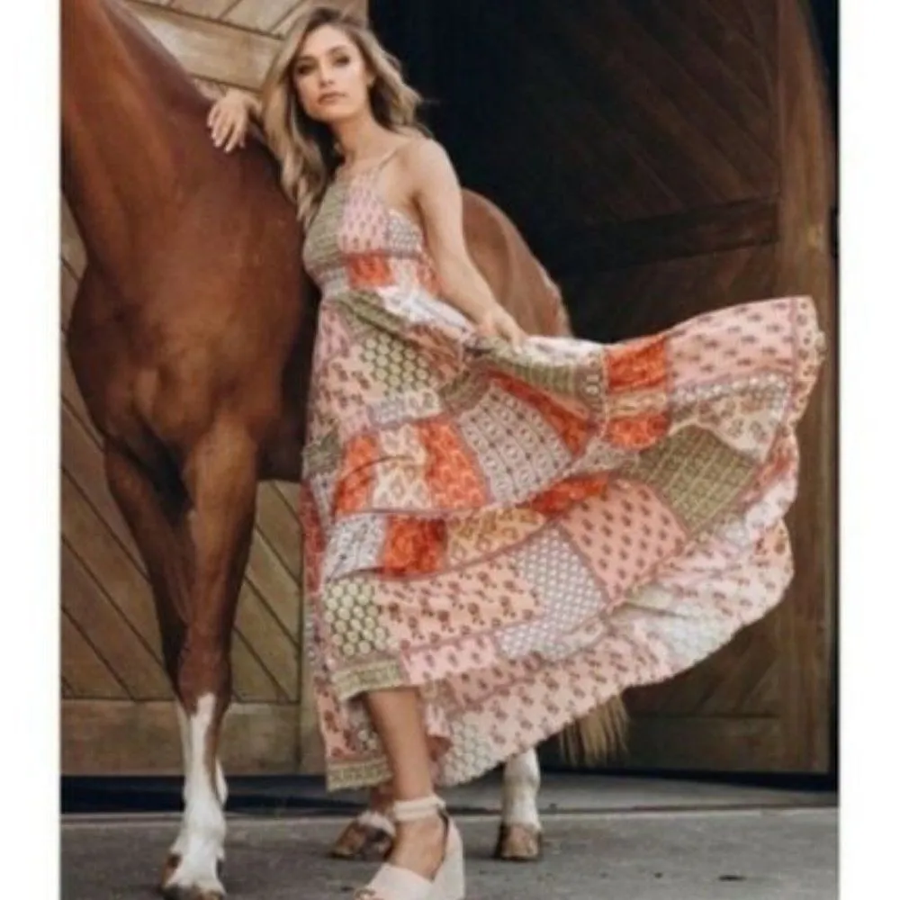 NWT Patchwork Cottage Core Long Dress - Image 3