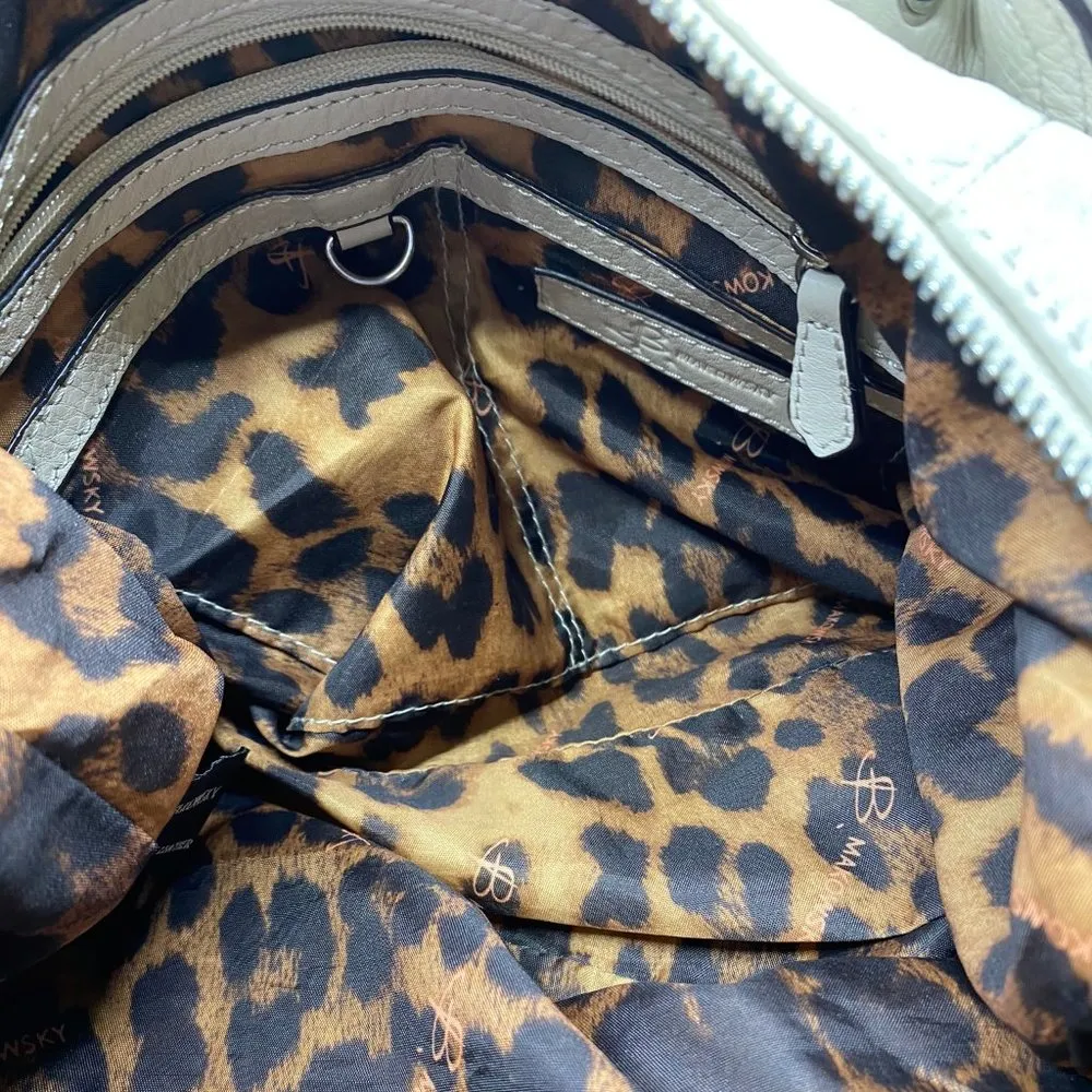 B. Makowsky White Leather Shoulder Bag - Image 12