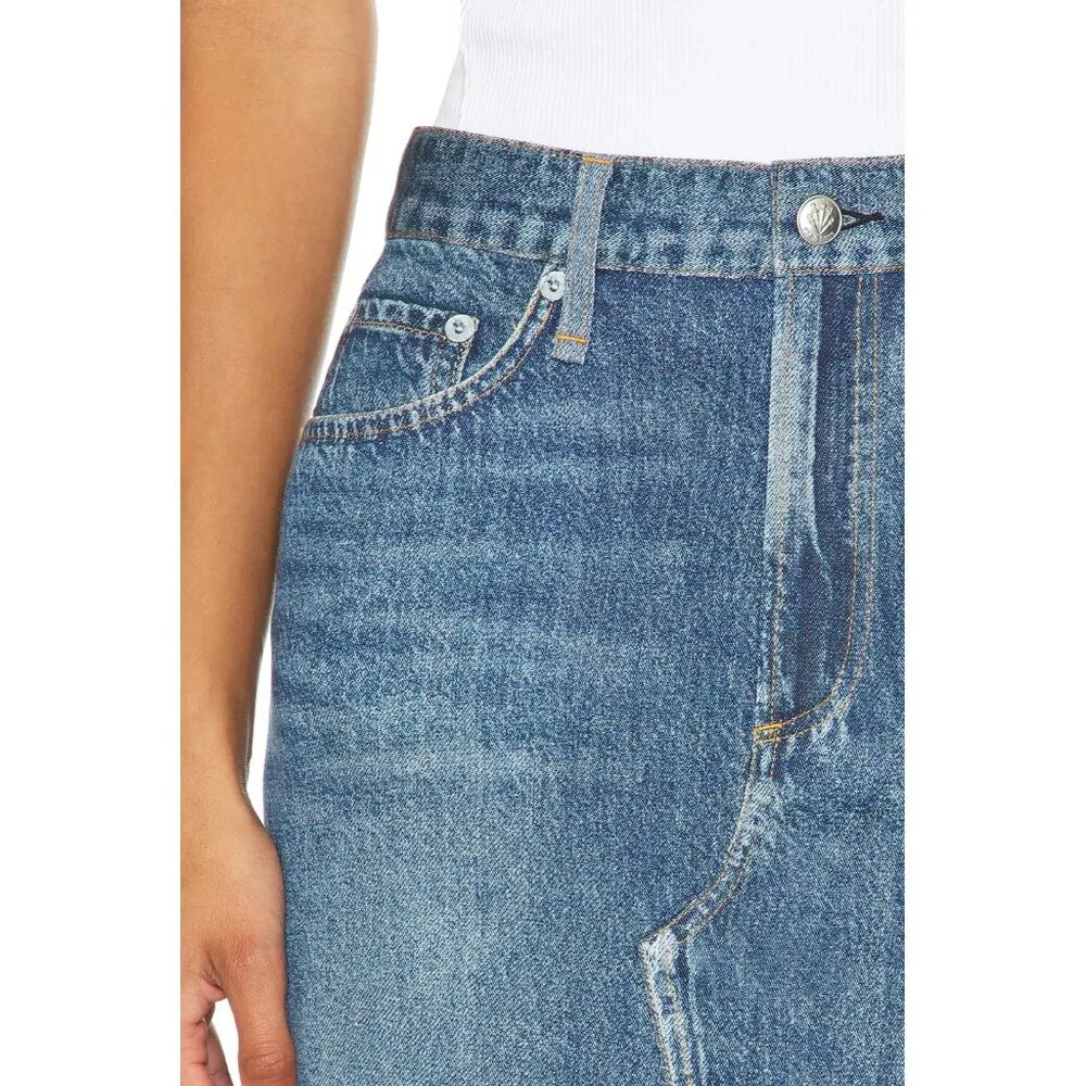 NWT rag & bone Clara Midi in Cameron Liquid Miramar Photo Printed Jean Skirt 29 - Image 3