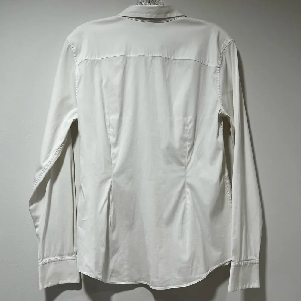 Theory White Buttondown Business Dress Shirt Size Medium - Image 3