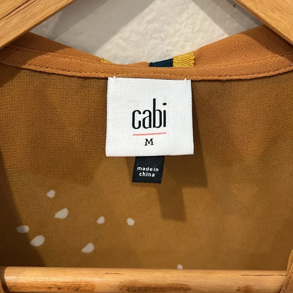 Cabi Cheers Sheer Collared Sleeveless Blouse | Size Medium - Image 3