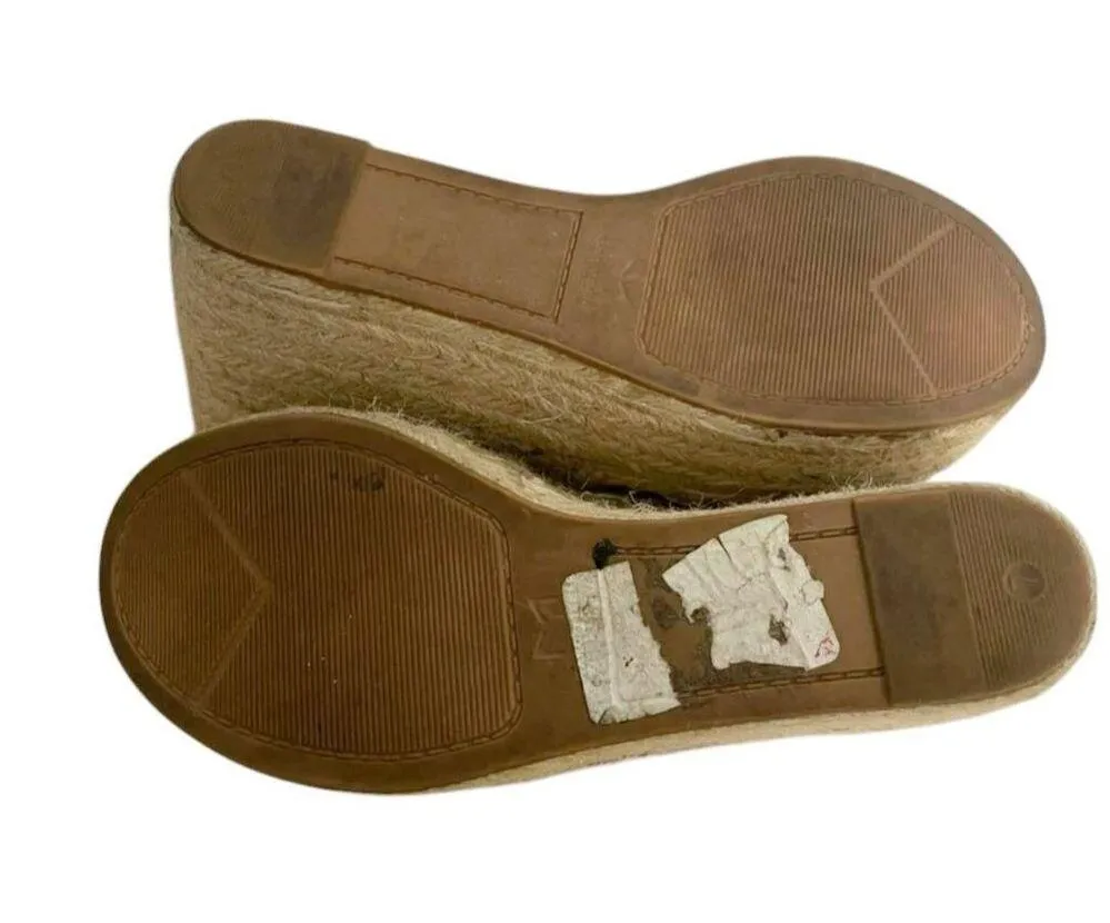 Marc Fisher Size 7 Wedge Espadrille Studded Beige Camel - Image 8