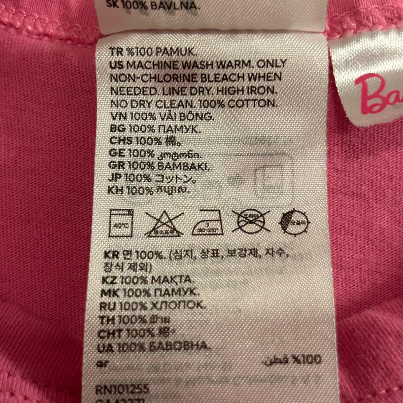 H&M Barbie Pink Graphic T Shirt Womens Size S Cotton Short Sleeve Tee - Image 6