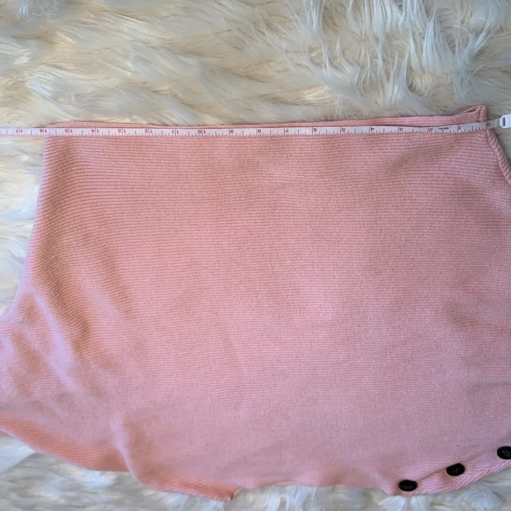 Philosophy Pink Ribbed Doman Sleeve Sweater with Button Detail Size Medium - Image 9