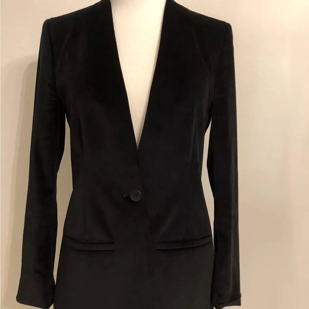 New Madewell‎ Crushed Velvet Blazer Black F7910 $158 - size 8 - Image 5