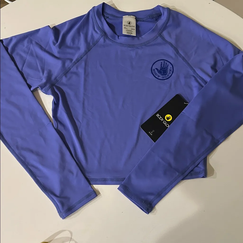 BODY GLOVE WOMEN'S LET IT BE CROP RASHGUARD, IRIS, Small, NWT - Image 4