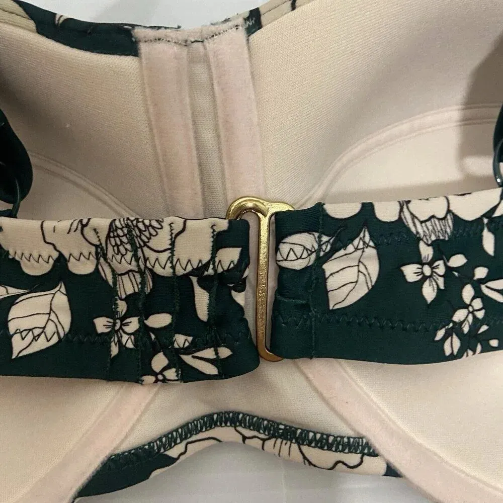ADORE ME Green & Pale‎ Pink Floral Bikini Top Swimsuit Bathing Suit | Size 2X - Image 3